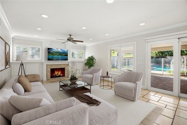 Fireplace, Interior, Living room, Recessed Lighting