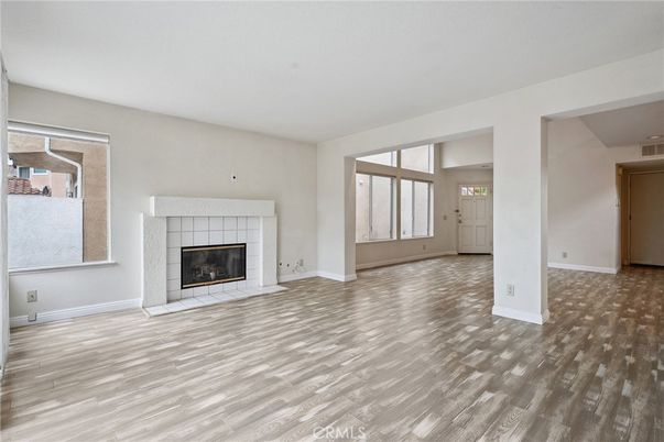 Empty room, Fireplace, Interior, Wood Texture Flooring
