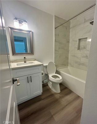 Bathroom, Interior, Marble Walls, Wood Texture Flooring