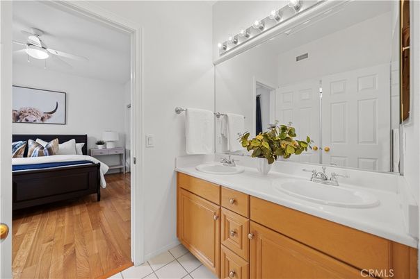 Bathroom, Bedroom, Dual Sink Vanities, Interior, Wood Texture Flooring