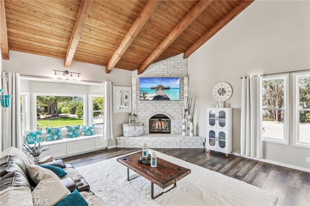 Fireplace, Interior, Living room, Stone Walls, Wooden Beams, Wooden Ceilings, Wood Texture Flooring