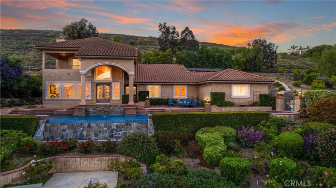 Backyard, Exterior, Facade, Pool, Mediterranean
