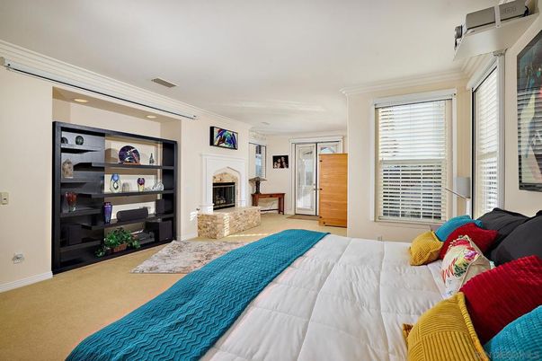 Bedroom, Fireplace, Interior, Recessed Lighting