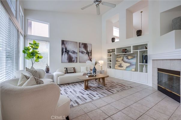 Fireplace, Interior, Living room, Pendant Lights