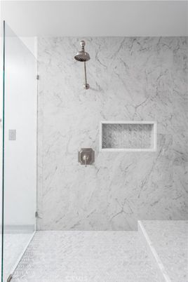 Bathroom, Glass Shower, Interior, Marble Walls