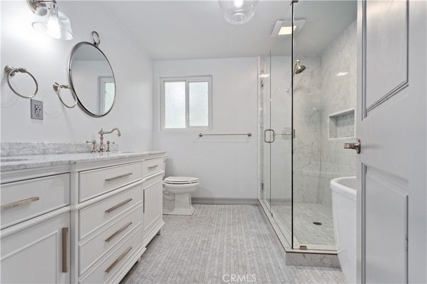 Bathroom, Glass Shower, Interior, Marble Walls