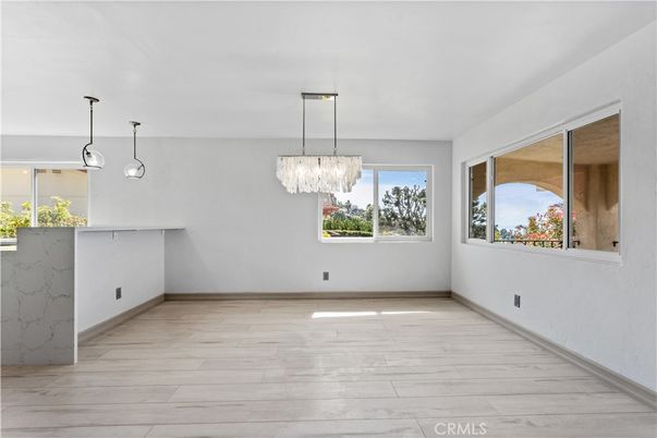 Chandelier, Empty room, Interior, Pendant Lights, Wood Texture Flooring