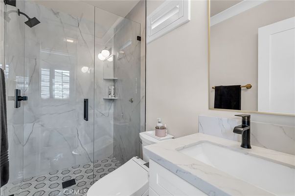 Bathroom, Glass Shower, Interior, Marble Walls