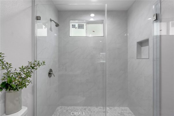 Bathroom, Glass Shower, Interior, Marble Walls