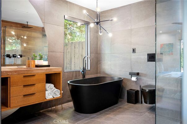 Bathroom, Dual Sink Vanities, Free Standing Baths, Glass Shower, Interior