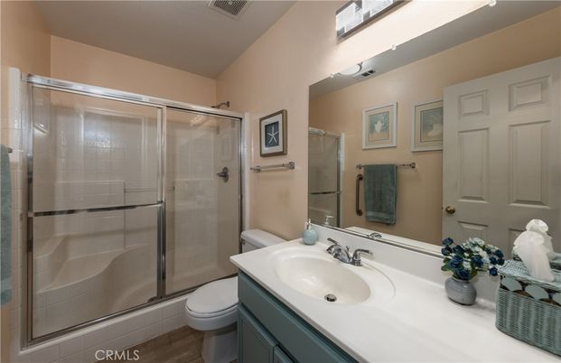 Bathroom, Glass Shower, Interior, Wood Texture Flooring