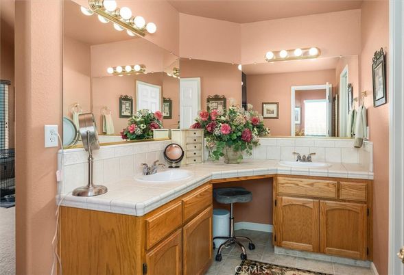 Bathroom, Dual Sink Vanities, Interior, Tile Countertops