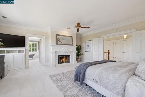 Bedroom, Fireplace, Interior