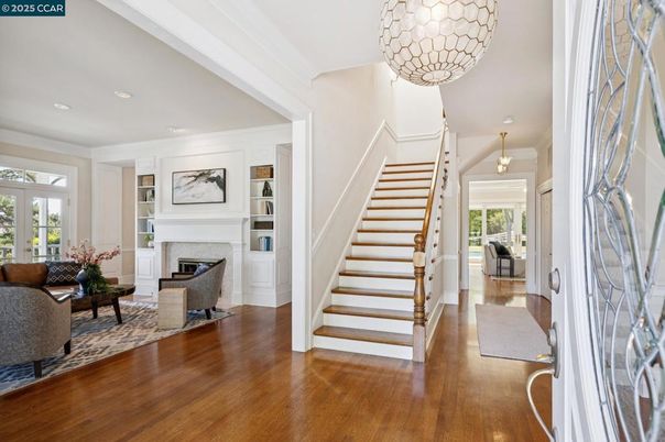 Fireplace, Interior, Living room, Pendant Lights, Recessed Lighting, Wood Texture Flooring