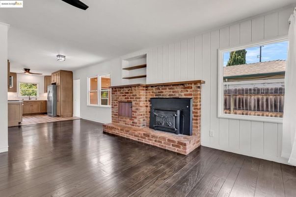 Fireplace, Interior, Stone Walls, Wood Texture Flooring