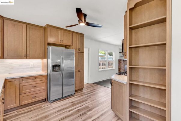 Interior, Kitchen, Stainless Steel Appliances, Wood Texture Flooring