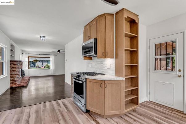 Interior, Kitchen, Wood Texture Flooring