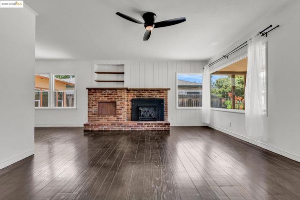 Fireplace, Interior, Stone Walls, Wood Texture Flooring