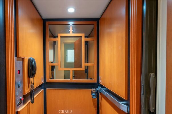 Elevator, Interior, Recessed Lighting, Wooden Walls
