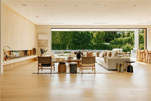 Dining room, Interior, Living room, Recessed Lighting, Wood Texture Flooring