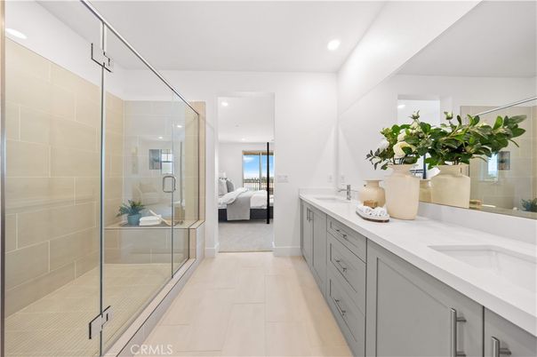 Bathroom, Bedroom, Dual Sink Vanities, Glass Shower, Interior, Recessed Lighting, Water