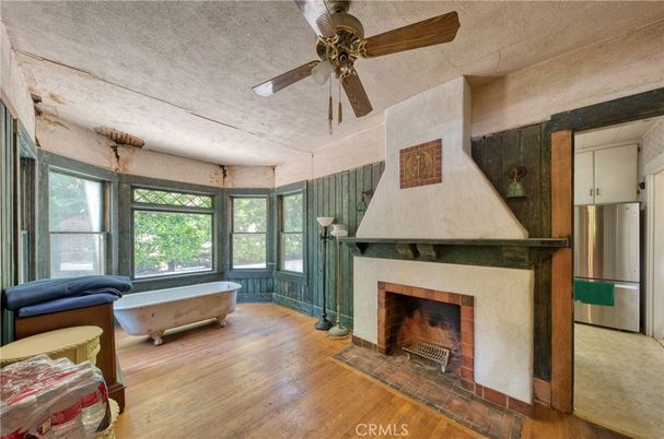 Fireplace, Interior, Wood Texture Flooring