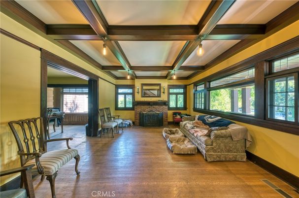 Fireplace, Interior, Living room, Wooden Beams, Wood Texture Flooring