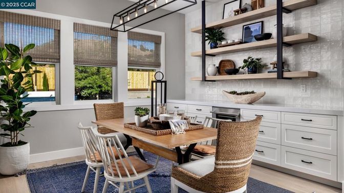 Dining room, Interior, Wood Texture Flooring