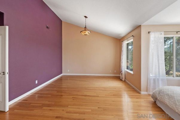 Empty room, Interior, Pendant Lights, Wood Texture Flooring