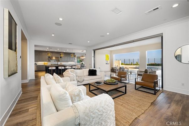 Interior, Kitchen, Living room, Pendant Lights, Recessed Lighting, Water, Wood Texture Flooring
