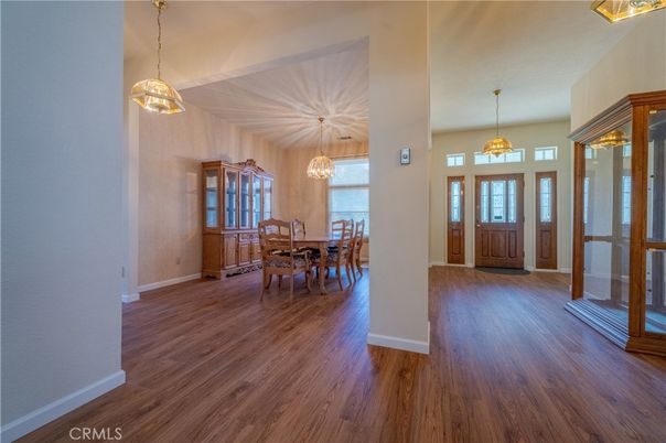 Chandelier, Dining room, Interior, Pendant Lights, Wood Texture Flooring