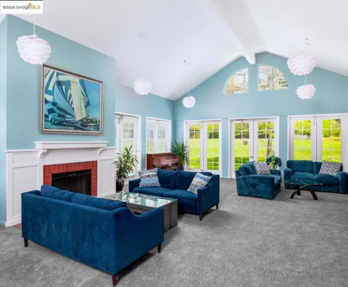 Fireplace, Interior, Living room, Pendant Lights