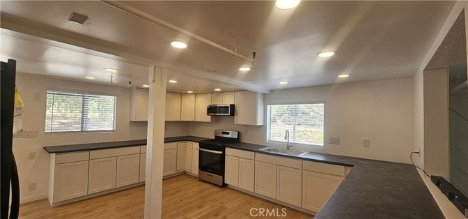 Interior, Kitchen, Recessed Lighting, Wood Texture Flooring