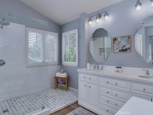 Bathroom, Dual Sink Vanities, Interior, Wood Texture Flooring