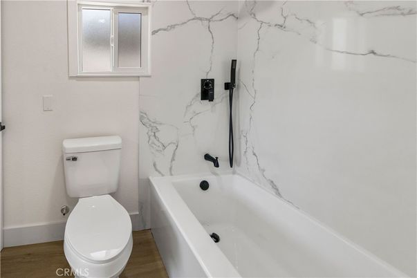 Bathroom, Interior, Marble Walls, Wood Texture Flooring