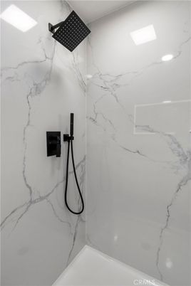 Bathroom, Interior, Marble Walls, Recessed Lighting