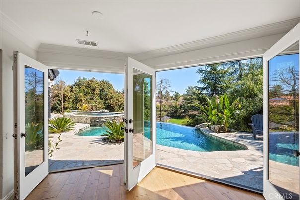 Interior, Pool, Sun Room, Wood Texture Flooring
