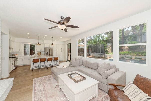 Interior, Kitchen, Living room, Pendant Lights, Recessed Lighting, Wood Texture Flooring