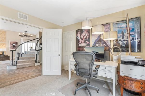 Chandelier, Home Office, Interior, Pendant Lights, Wood Texture Flooring