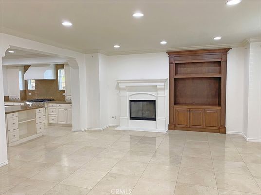 Empty room, Fireplace, Interior, Recessed Lighting