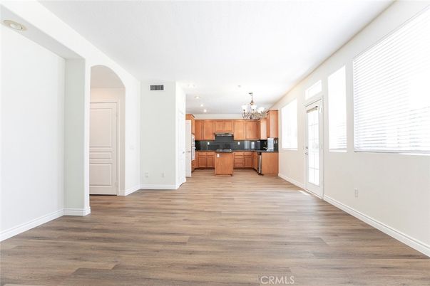Chandelier, Interior, Kitchen, Recessed Lighting, Wood Texture Flooring