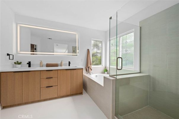 Bathroom, Dual Sink Vanities, Glass Shower, Interior