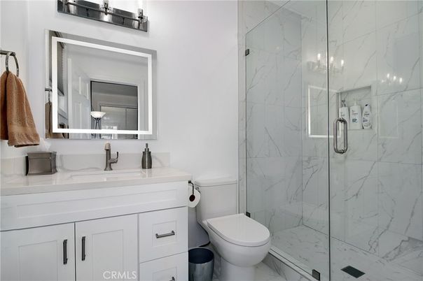 Bathroom, Glass Shower, Interior, Marble Walls