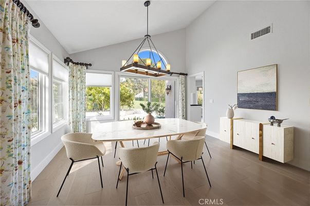 Chandelier, Dining room, Interior, Pendant Lights, Wood Texture Flooring