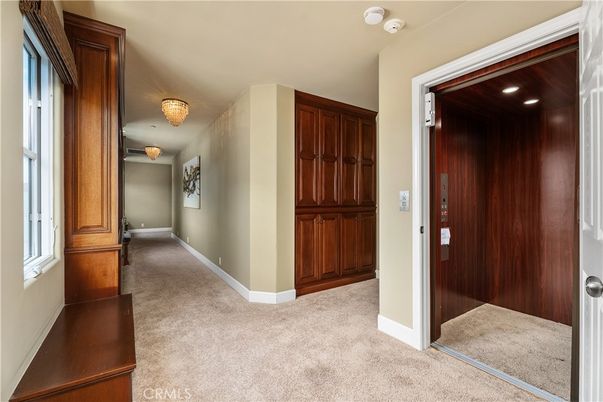 Elevator, Interior, Recessed Lighting, Wooden Ceilings, Wooden Walls