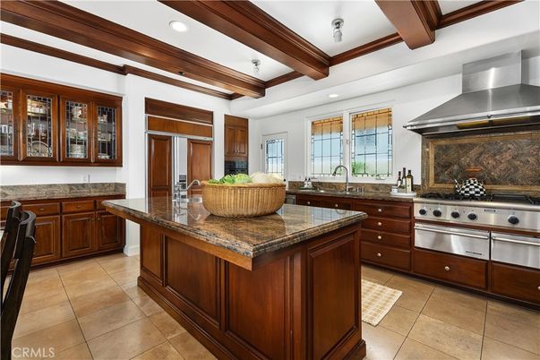 Interior, Kitchen, Recessed Lighting, Stainless Steel Appliances, Wooden Beams