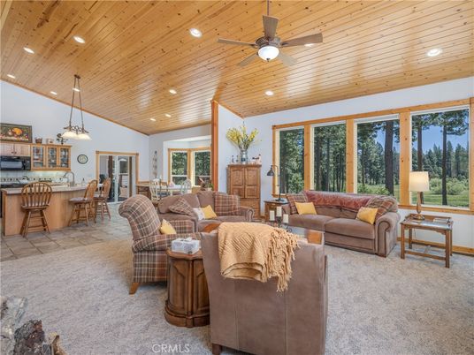 Dining room, Interior, Kitchen, Living room, Pendant Lights, Recessed Lighting, Wooden Ceilings