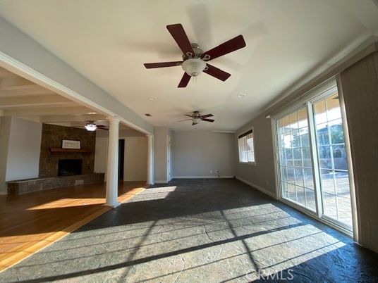 Empty room, Fireplace, Interior, Wood Texture Flooring