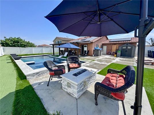 Exterior, Pool, Solar Panels
