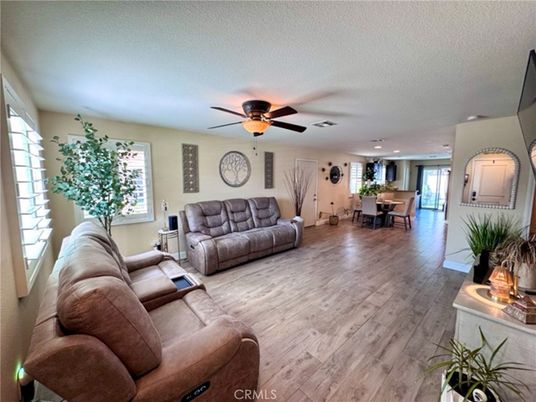 Dining room, Interior, Living room, Recessed Lighting, Wood Texture Flooring